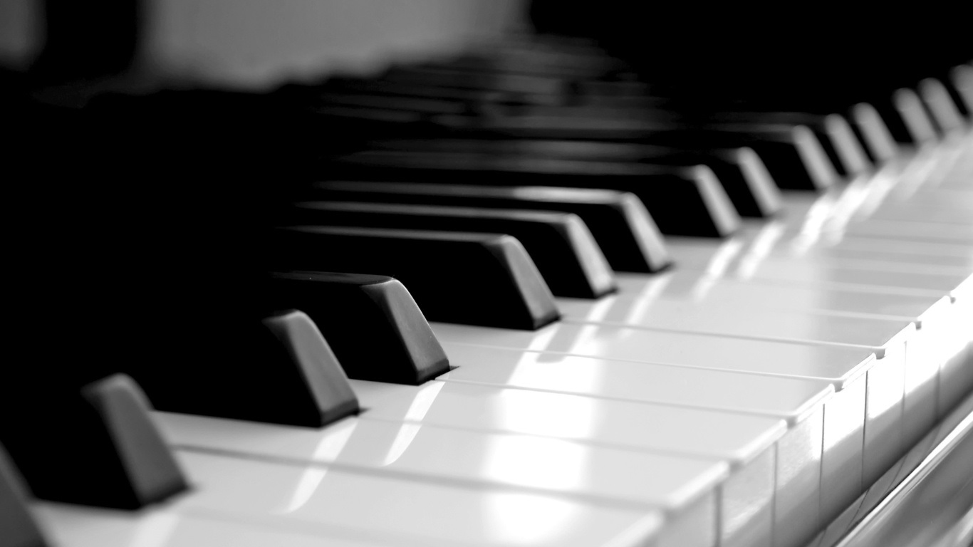 Close-up of piano keys in shallow focus