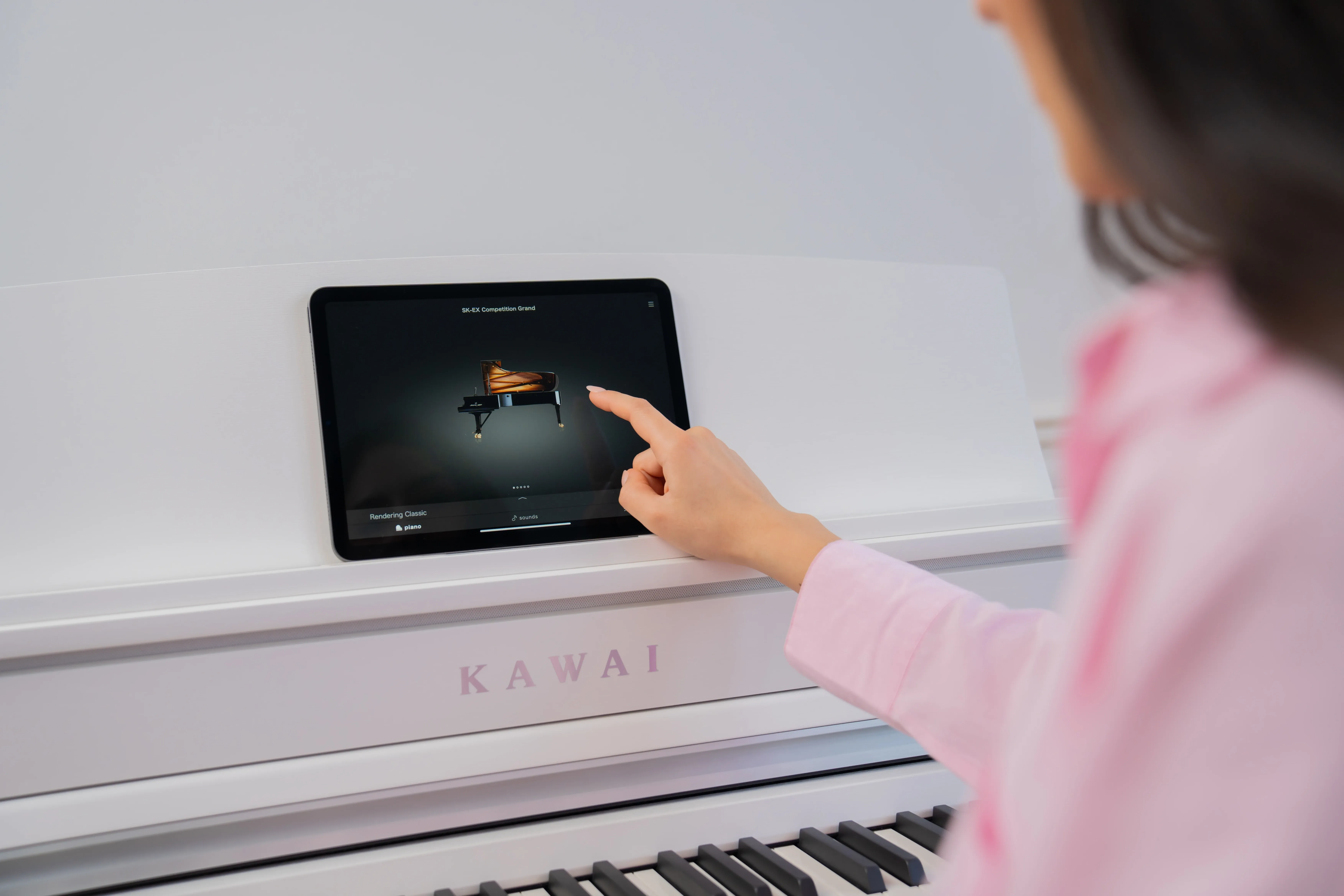 Tablet control interface on a Kawai CA501