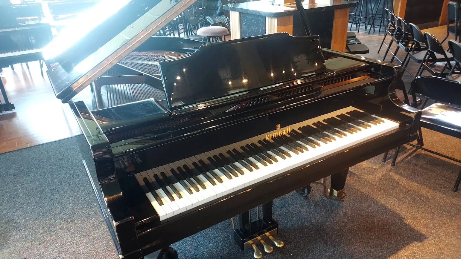 Kimball 6'4 Concert Grand Ebony Polish USED