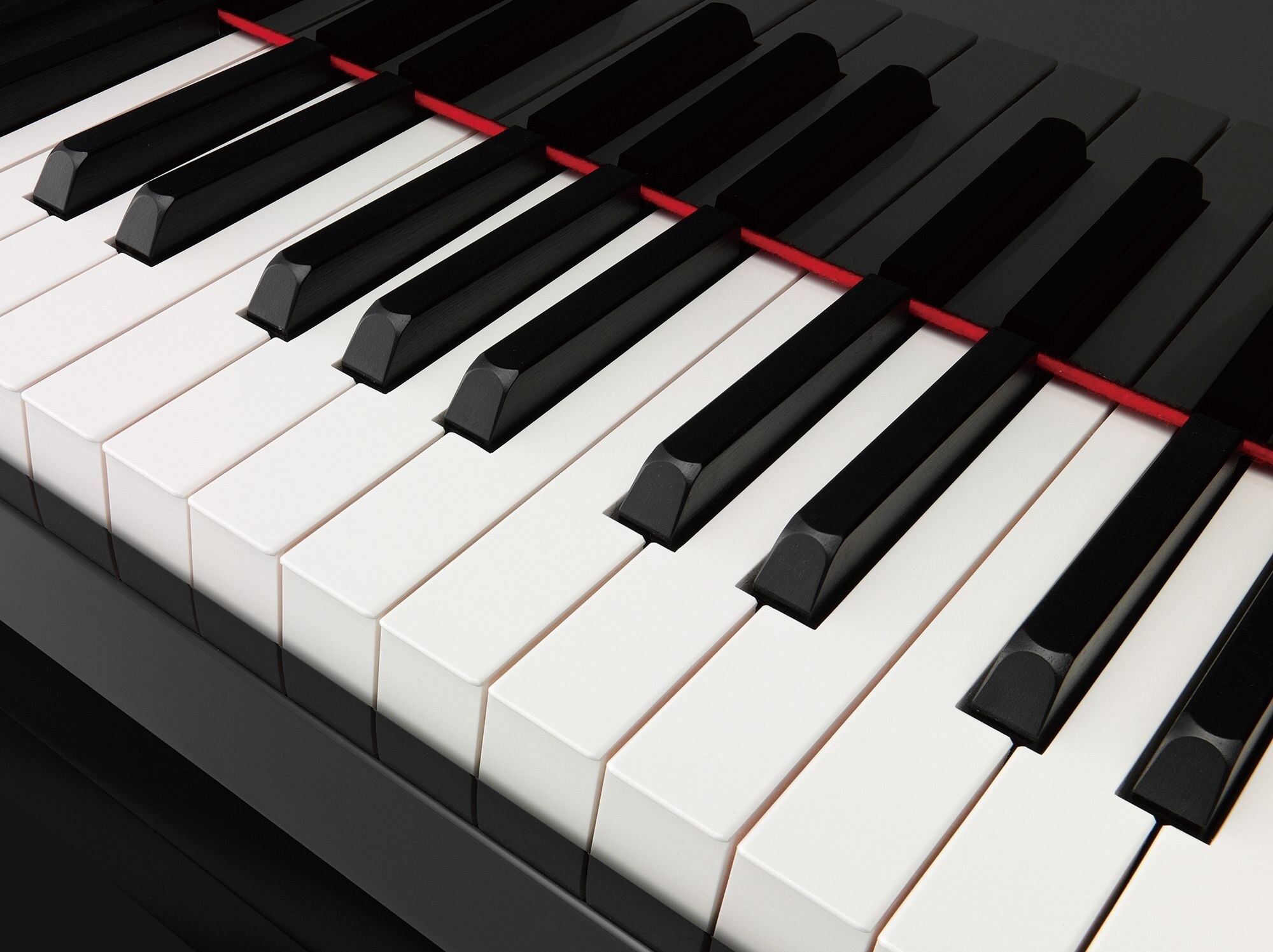 White Ivorite-style and black ebony-style grand piano keys