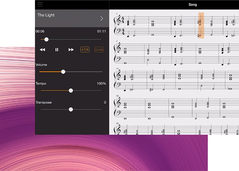 The Yamaha Smart Pianist Audio to Score interface