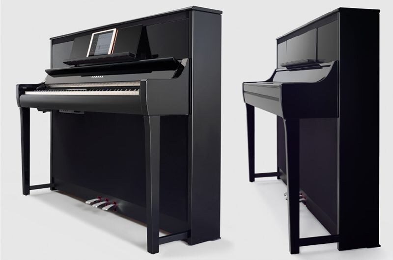 Yamaha CSP-295 digital piano shown from two angles.