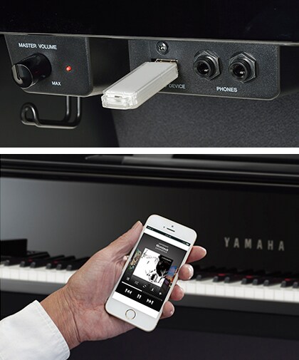Yamaha AvantGrand N1X control panel and smart device integration.