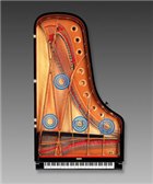 Diagram showing the four sampling positions inside a grand piano.