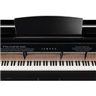 Close-up of the Yamaha AvantGrand N2 keyboard and internal action.