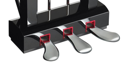 Yamaha AvantGrand N3X piano pedals with red inserts.