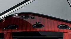 Integrated speaker system on the Yamaha N3X AvantGrand soundboard.